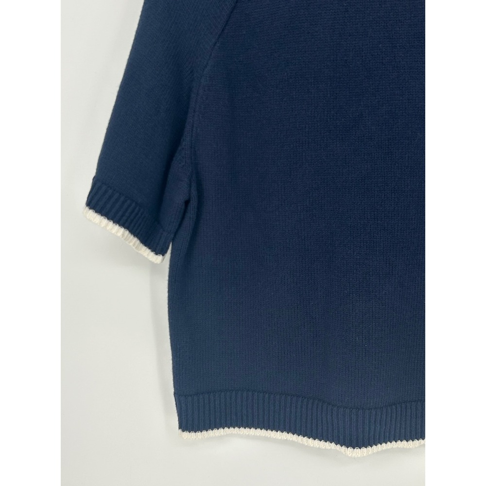 Abercrombie & Fitch Navy Blue Crew Sweater Tee In Women's Large-Boxy Fit Knit - Picture 10 of 11